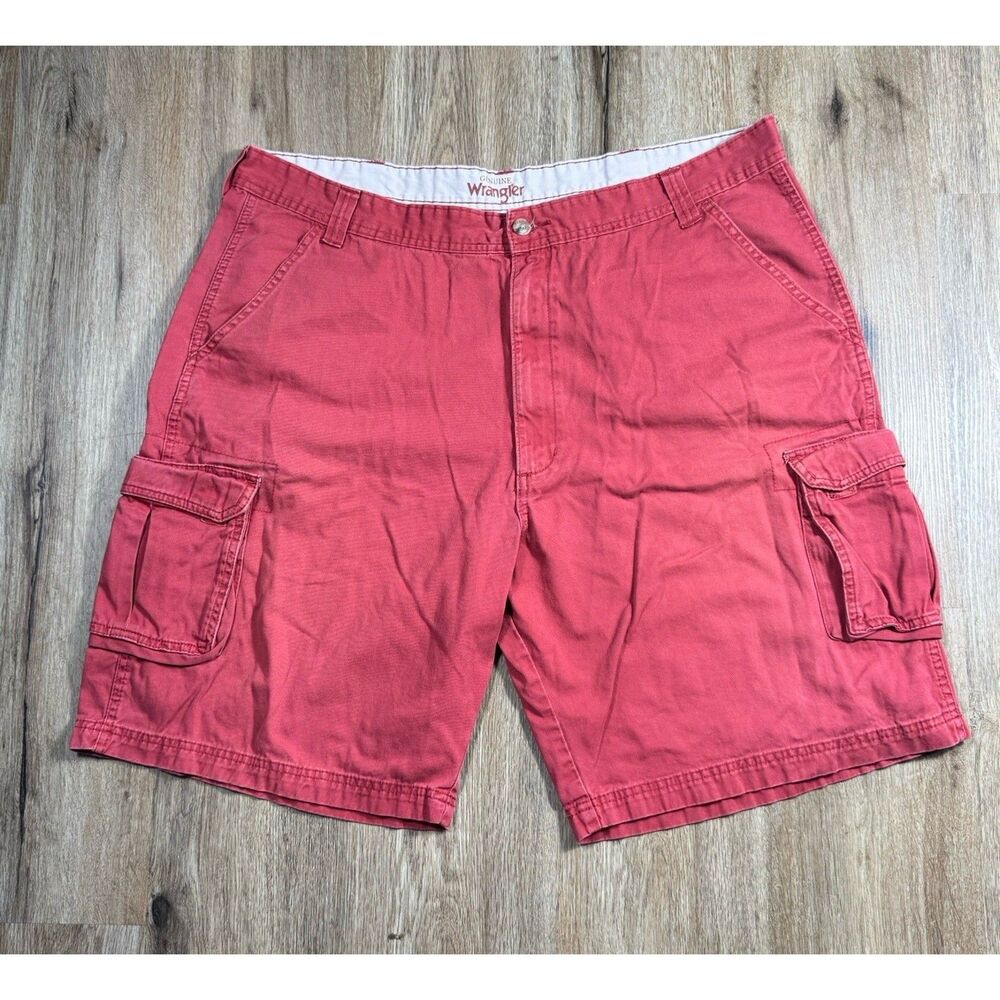 Wrangler Mens Size 42 Red Cargo Casual Comfort Cotton Shorts